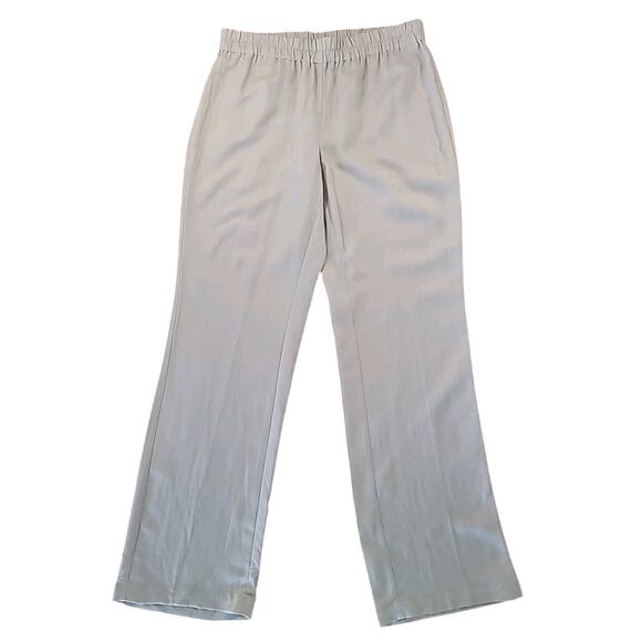Chico’s Size 1 M Wide Leg Trouser Pants Beige Linen Blend Stretch Comfort EUC - Picture 1 of 6